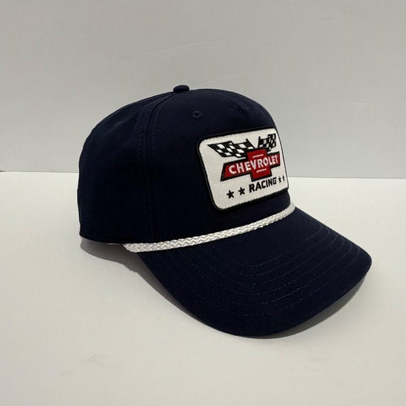 Official GM Navy Chevrolet Racing Patch Rope Snap Back Baseball Cap OSFM - Picture 3 of 6